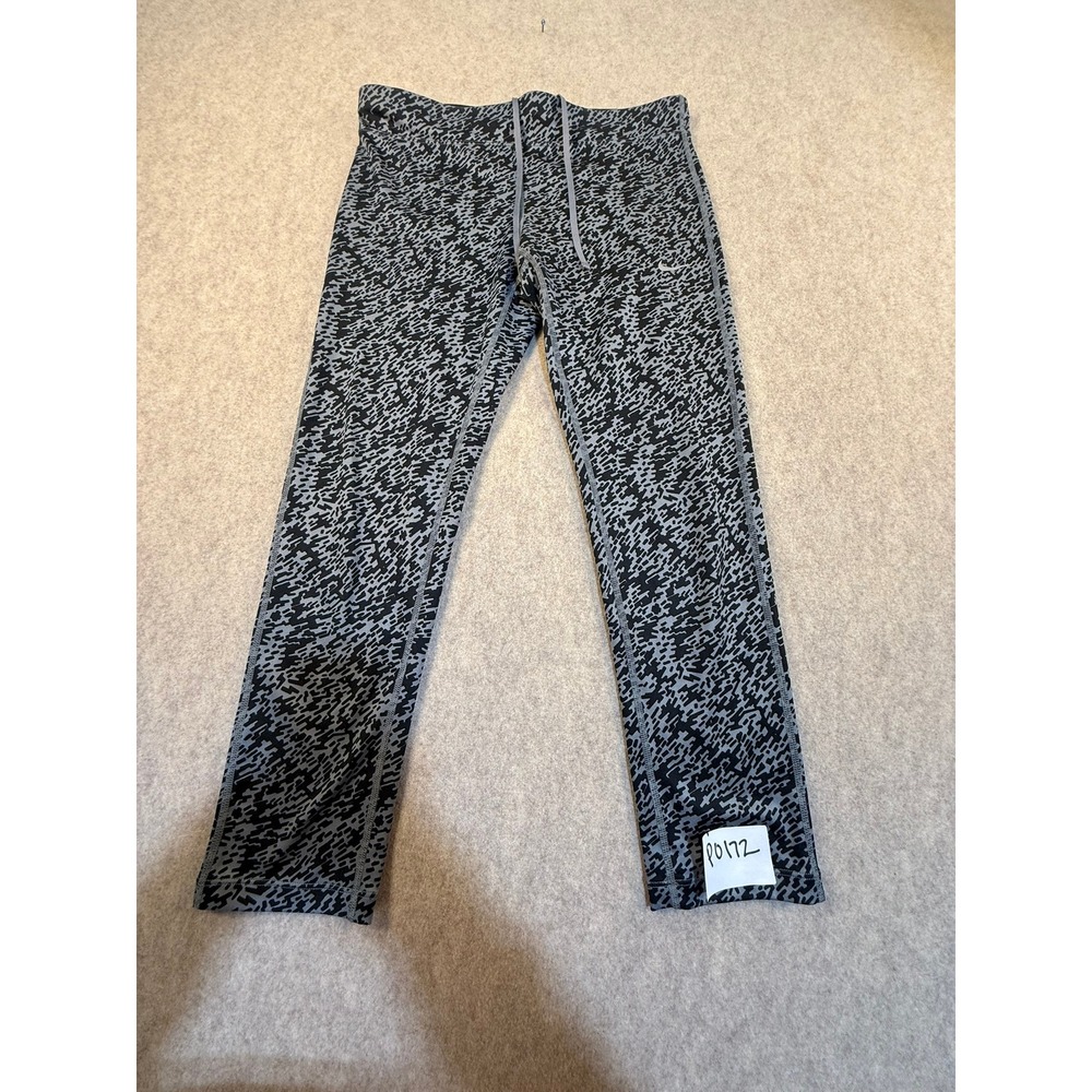 Nike Dri-FIT Womens‎ Small Grey Black Abstract Print Athletic Leggings RN56323